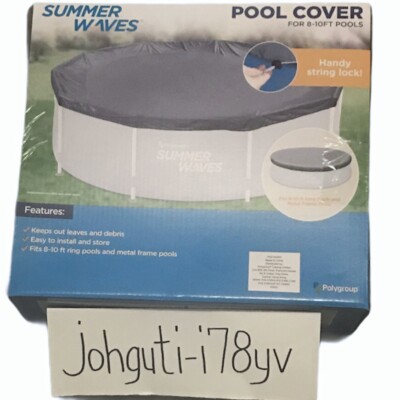  Summer Waves 8-10 ft pool cover (Fits Both Ring And Metal Frame) FREE SHIP 