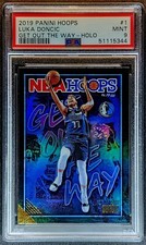 2019-20 Hoops Get Out The Way Holo #1 Luka Doncic MAVERICKS PSA 9 MINT