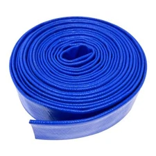 Gloxco 1-1/2" ID Blue Lay Flat PVC Discharge Hose, 25' Length