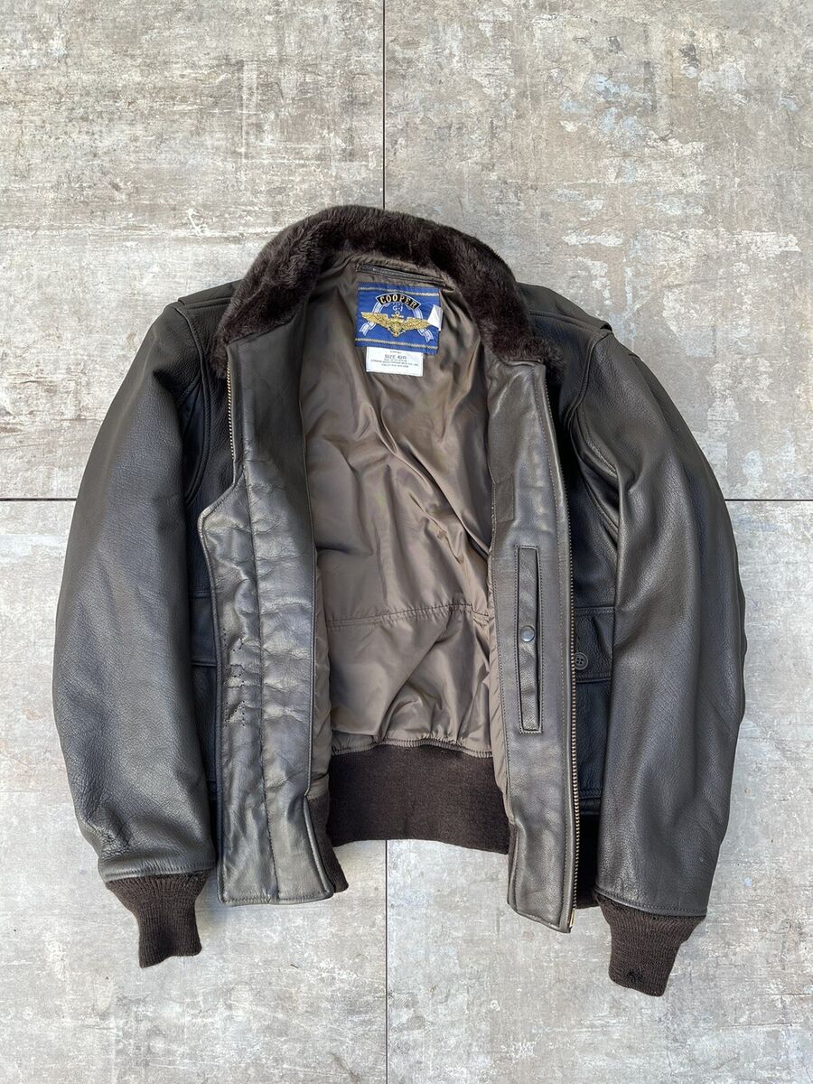 Vintage 80s Cooper Type G-1 Leather Flight Jacket Bomber US Vintage 80s Cooper Type G-1 Leather Flight Jacket Bomber US