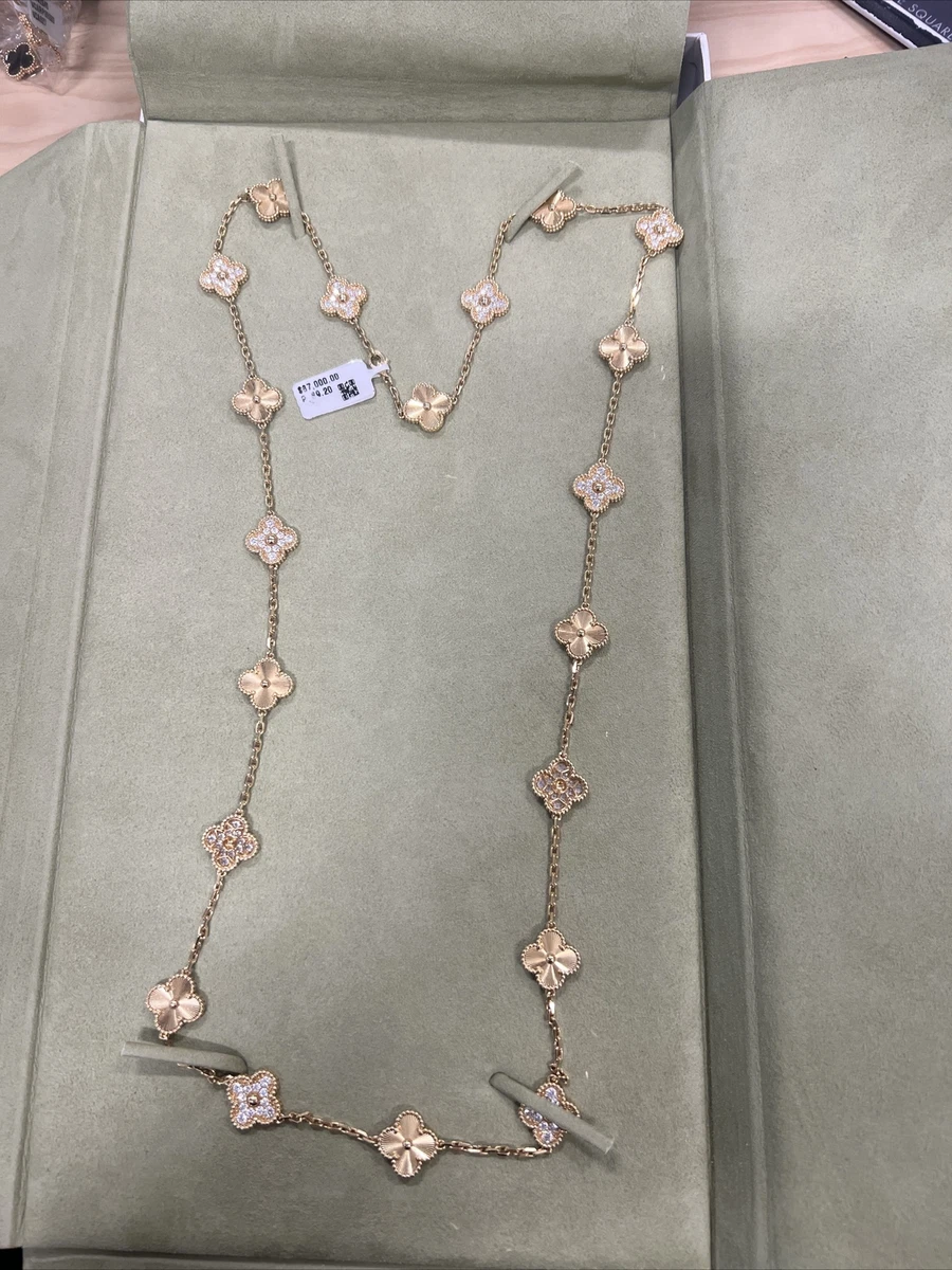 Van cleef yellow gold shop alhambra necklace