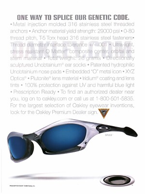 2002 VINTAGE PRINT AD OAKLEY GLASSES AD