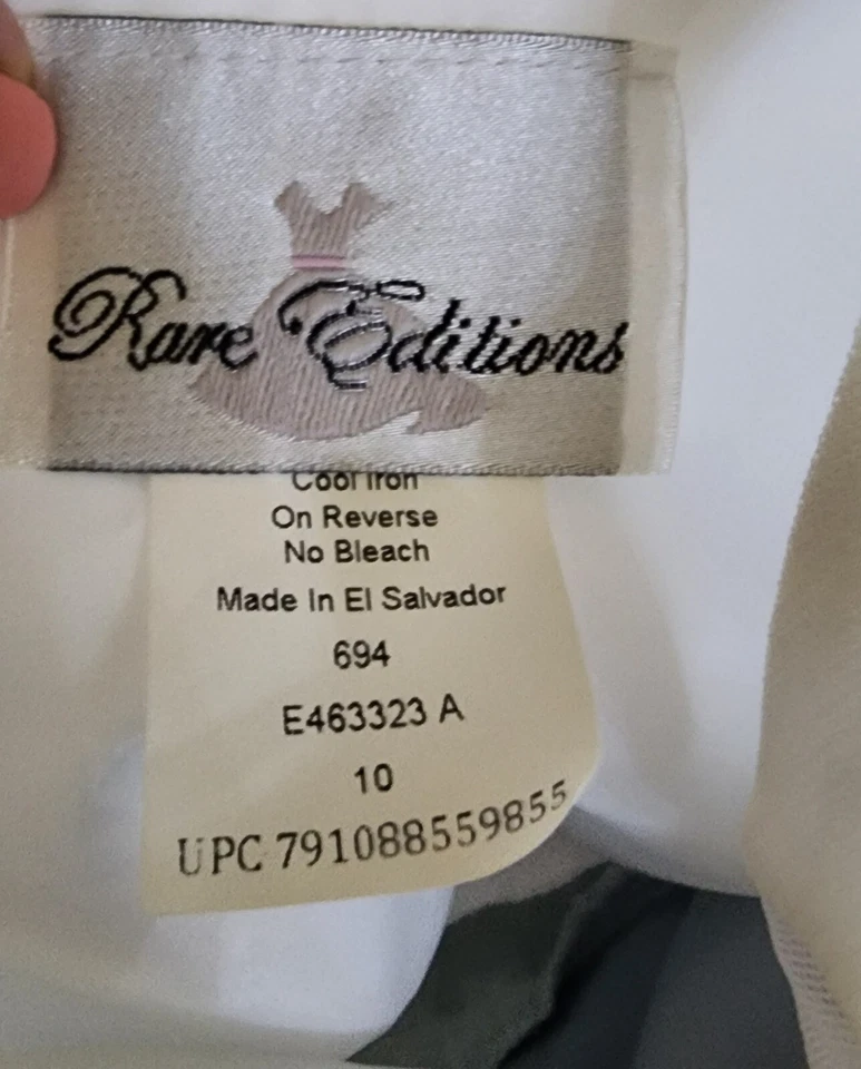 Lindo Vestido Ediciones Raras Para Niña Talla 10 Blanco y Periwinkle Floral Patrón Tule Foto 2 de 4