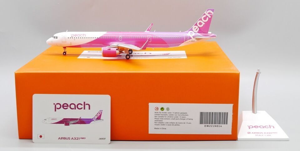 1:200 JC Wings Peach AIRBUS A321neo Passenger Airplane Diecast