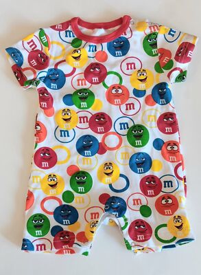 M&Ms Infant Creeper Baby Body Suit Romper Used see description for Measurements