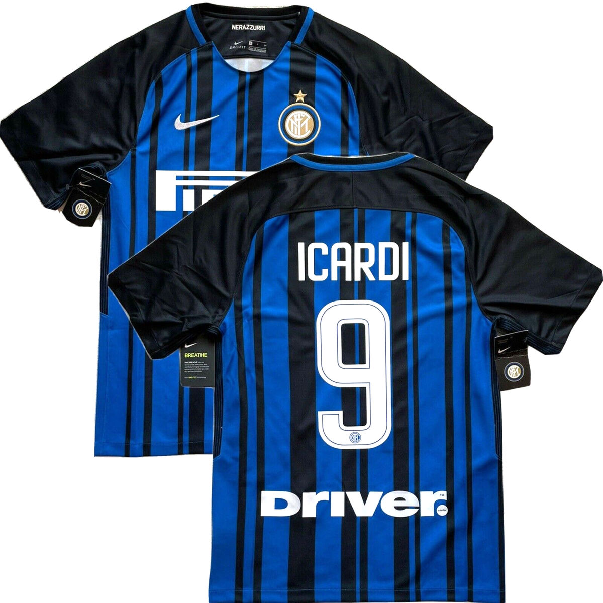 2017/18 Inter Milan Home Jersey #9 Icardi Small Nike Soccer