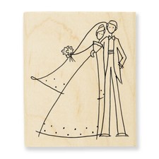 STAMPENDOUS RUBBER STAMPS HAPPY COUPLE NEW wood STAMP Last one