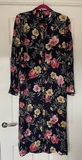 Joules Dress Navy Blue with Multicoloured Floral Design Size 12 Shirtdress