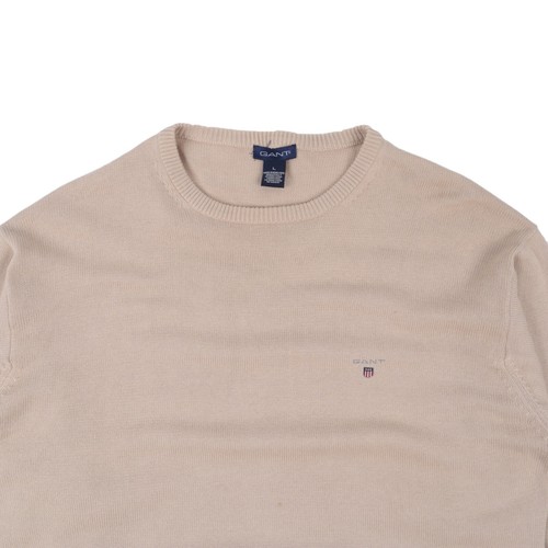 GANT Beige Cotton Crew Neck Jumper Size 