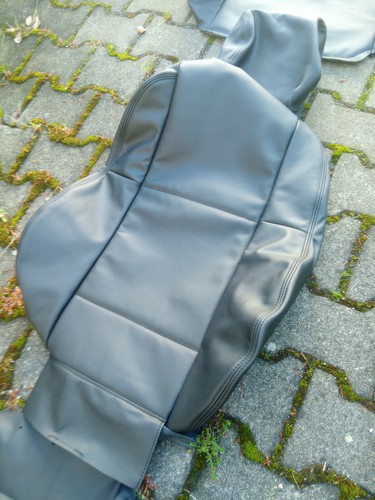 Fundas de asiento deportivo BMW e36 delanteras y traseras completas (cuero de coche estándar negro) - Imagen 3 de 4