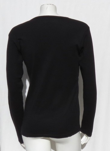 AMERICAN APPAREL USA Black 100% Combed Cotton Long Sleeve Tee Shirt Top sz L XL - Picture 3 of 5