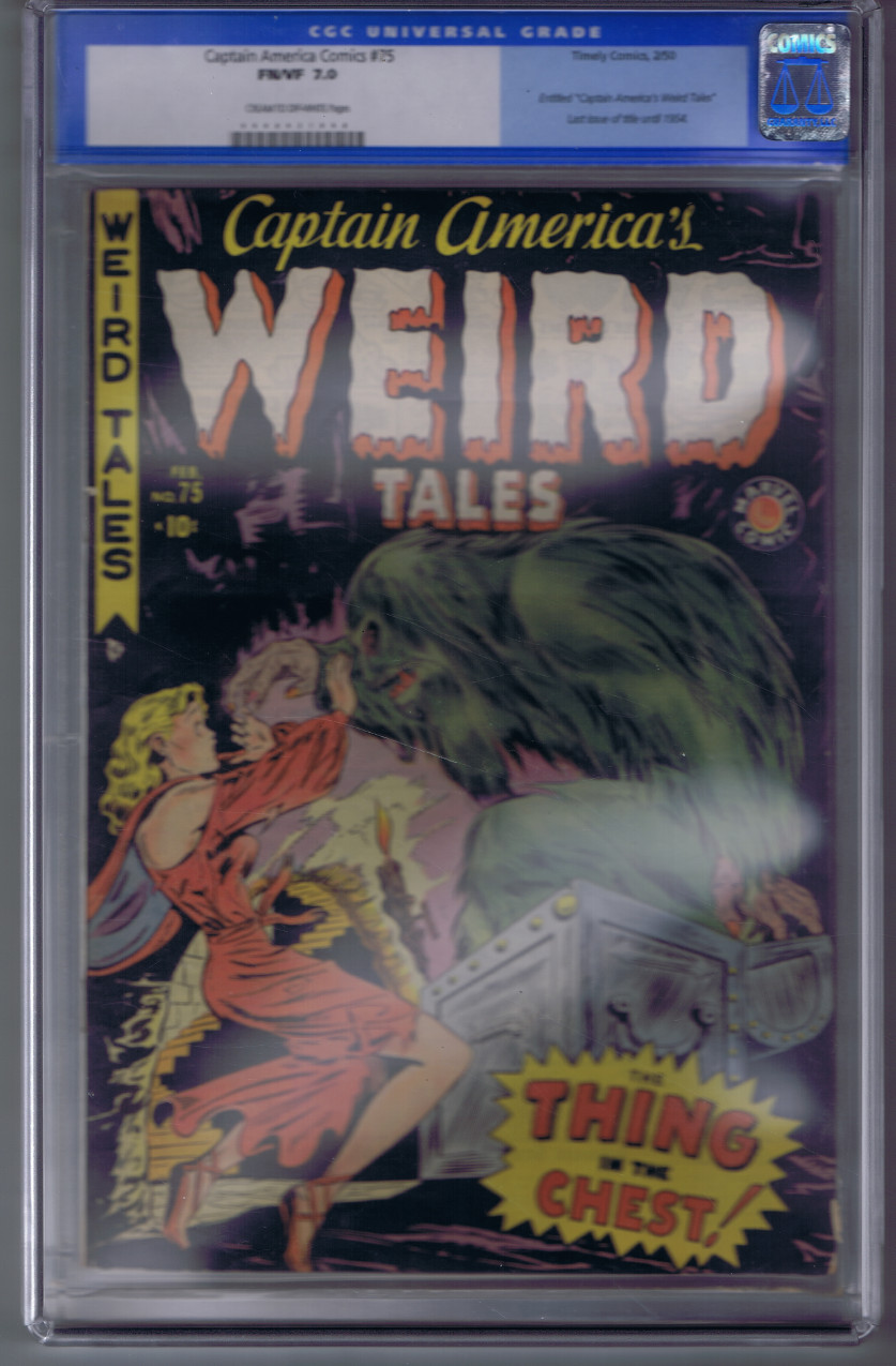 Captain America's Weird Tales #75 Timely 1950 CGC 7.0 ( F/VF) Old Label
