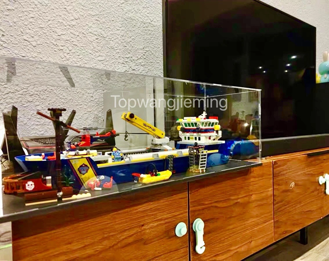Acrylic Display Case Box for LEGO 60266 Ocean Exploration Ship