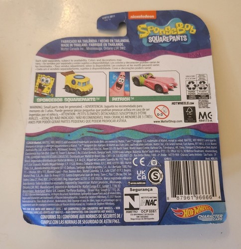 Patrick, Hot Wheels SpongeBob SquarePants Character Car New In Box Ages 3+ - Picture 2 of 2