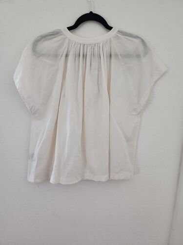 Womens Jenni Kayne Linen Blend Button Up Short Sleeve Blouse Xs - Picture 5 of 5