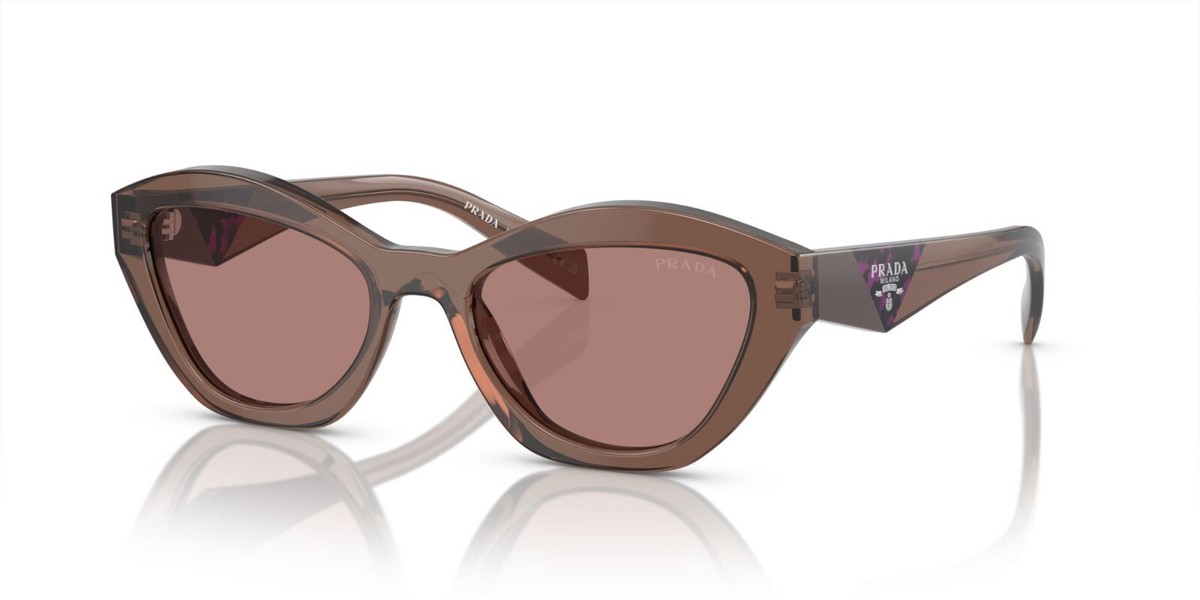 Prada PR A02S Brown Transparent/Brown (17O-60B) Sunglasses 