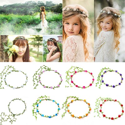 Boho Flower Headband Head Garland Hair Band Crown Wreath Festival