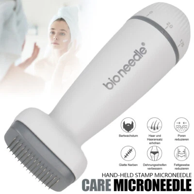 Derma Roller Stamp Micro Needling Therapy Hair Loss Treatment Skin Pin Tool - UK