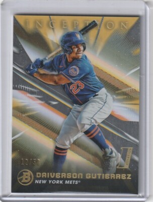2023 Bowman Inception Daiverson Gutierrez GOLD Initiation #d 12/50 Mets