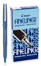 Pilot Fineliner Blue Marking Pens 12 Count Fine Point Quick Drying Ink