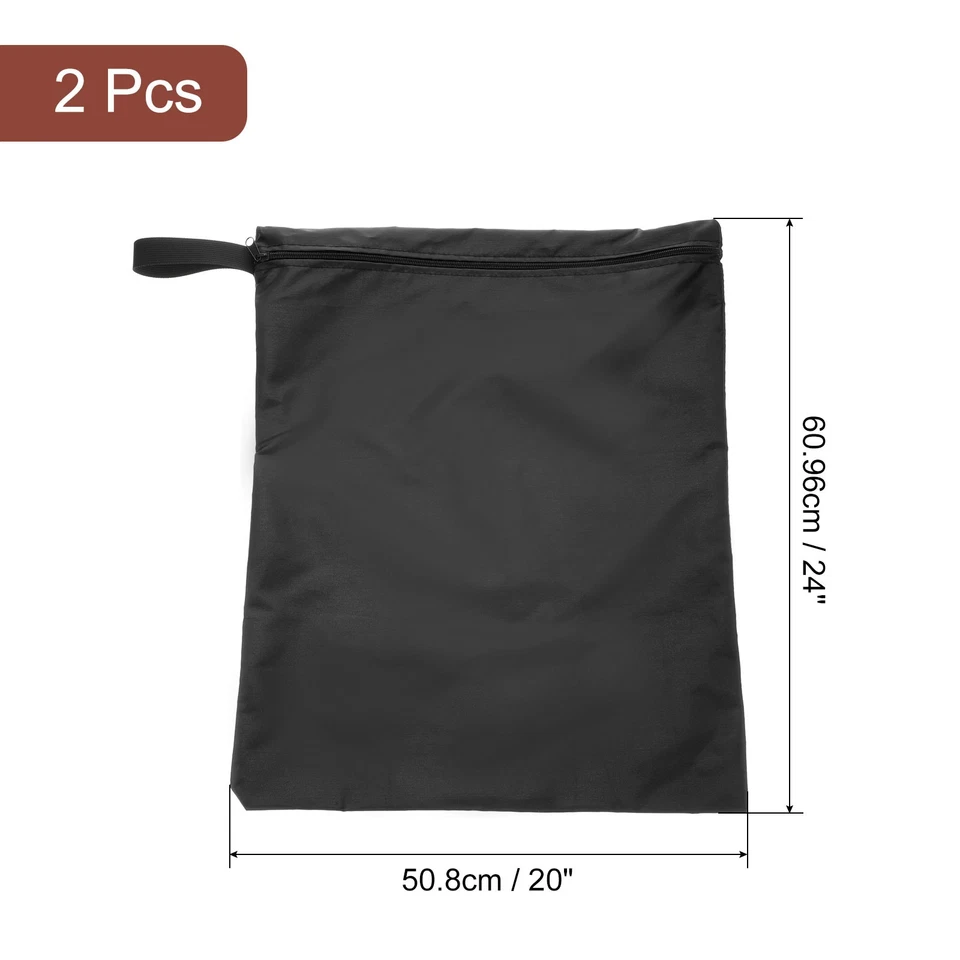 Bolsas de viaje impermeables de 20" x 24" para playa piscina 2 piezas negras Foto 2 de 4