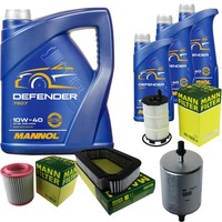 Mann Inspektionspaket 8L Mannol Defender 10W-40 FüR Audi A8 4.2 FSI Quattro