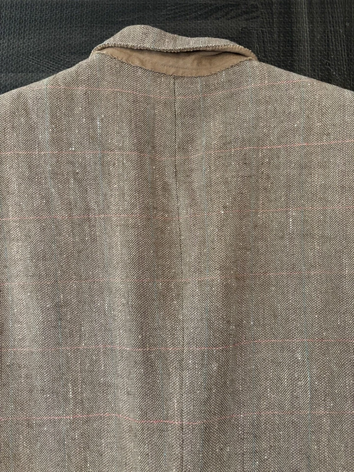 Blazer Vintage Polo Ralph Lauren Masculino de Linho e Algodão Marrom Tamanho 42 Fabricado na Itália - Imagem 4 de 4