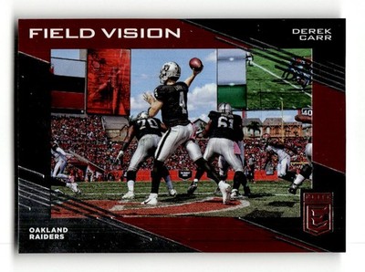 2017 Donruss Elite Derek Carr Field Vision Red #/99 #9
