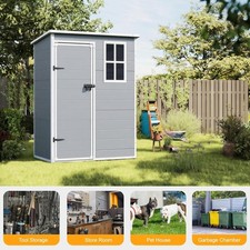 Panana Plastic Garden Storage Shed 5x2.6ft Lockable Outdoor Tool House