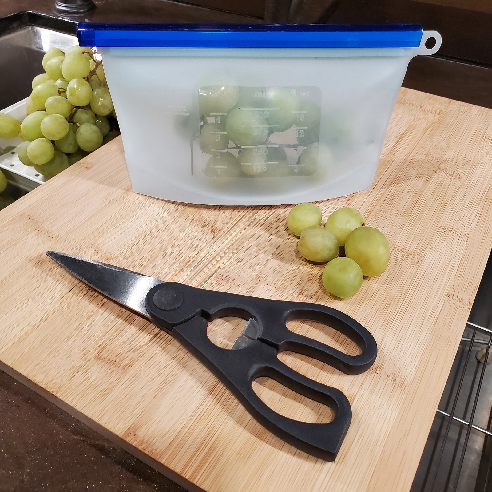 7Penn Silicone Food Storage Bag 500mL - 2pk Blue 7.75 x 4in Reusable Food Bags