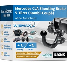 BRINK ANHÄNGERKUPPLUNG abnehmbar für MB CLA Shooting Brake +7pol E-Satz spezifis