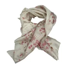 Michael Kors Women Floral Silk Scarf Cream NS