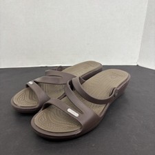 Crocs Sandals Womens Size 6 EU 36 Brown Slide...
