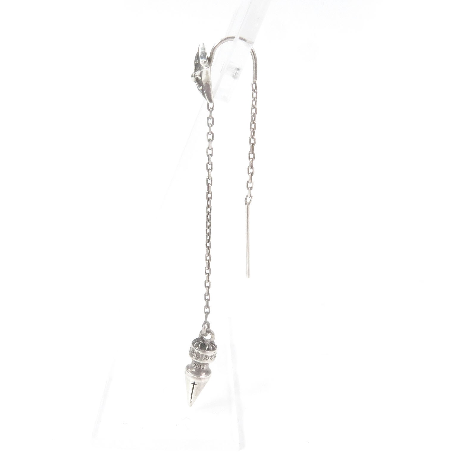 Great CHROME HEARTS Pierce Star Spike Chain Single Ear Silver SV925 mens thumbnail 3