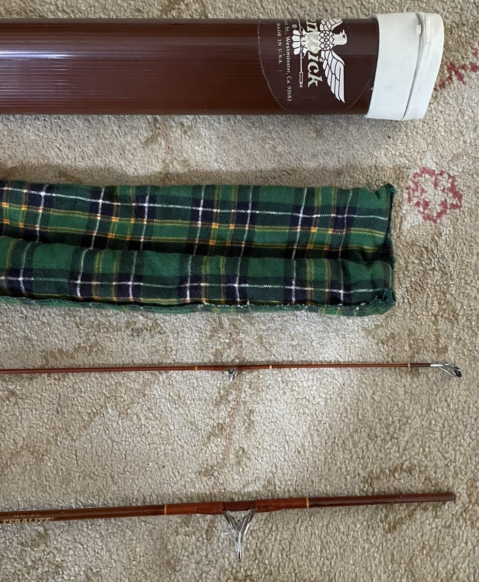 VINTAGE FENWICK FS55 ULTRA LIGHT SPINNING ROD 5 1/2'. Tube & Sock