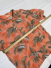 VTG Campia Moda Mens Size XL Button-Up Hawaiian Camp Palm 100 Rayon Salmon/OR