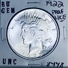 1922 P BU GEM PEACE SILVER DOLLAR UNC MS+++ U.S. MINT RARE COIN 8448