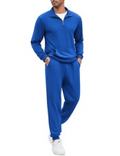 COOFANDY Men's Quarter Zip Pullover Jogging Suit Sets Causal Jogging Suit Gol...