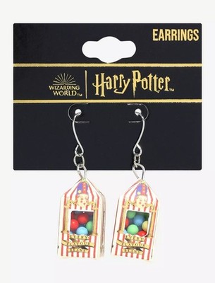 Harry Potter Bertie Bott's Every Flavor Beans box shaoed hook earrings  