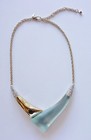 Necklace Signed AB Alexis Bittar Light Blue Lucite Gold Tone Rhinestone — photo 2