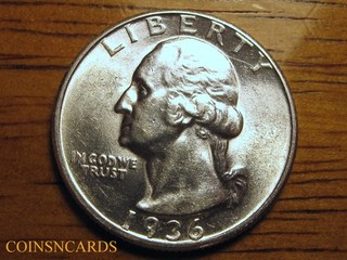 1936 D 25C Washington Quarter Semi Key Lustrous Uncirculated Monster Scarce!