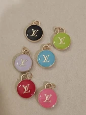 6PCS ZIPPER PULL CHARMS, DOUBLE SIDE GOLD HARDWARE