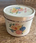 Vintage Metal Tin Landers Body Powder Pink Petals Floral Fifth Ave New York USA