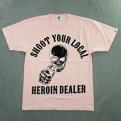 Warren Lotas T-Shirt size Medium Shoot Your Local Heroin Dealer Skull Western Pi