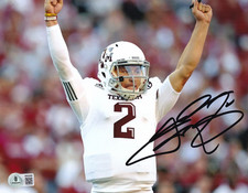 JOHNNY MANZIEL signed (TEXAS A&M AGGIES) football 8X10 photo BECKETT BAS BW52020