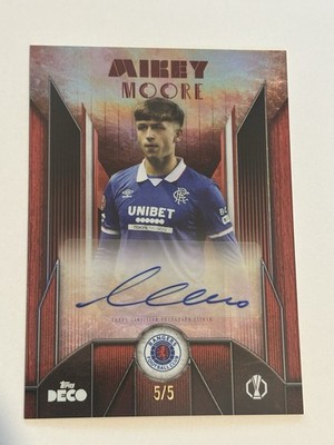 ULTRA RARE!!  Mikey Moore 5/5 Auto Bookend Topps 25-26 Deco Rangers