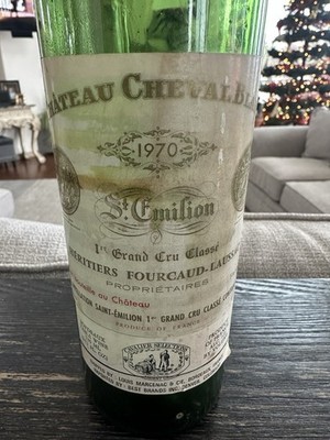 Empty 1970 Chateau Chevalier Blanc St Emilion Wine Bottle
