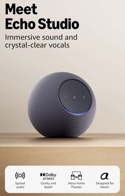 Newest Amazon Echo Studio w/ immersive spatial audio, Dolby Atmos