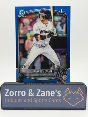 Max Williams 2025 Bowman Draft 1st Chrome Blue REF /150 Miami Marlins #BDC-68