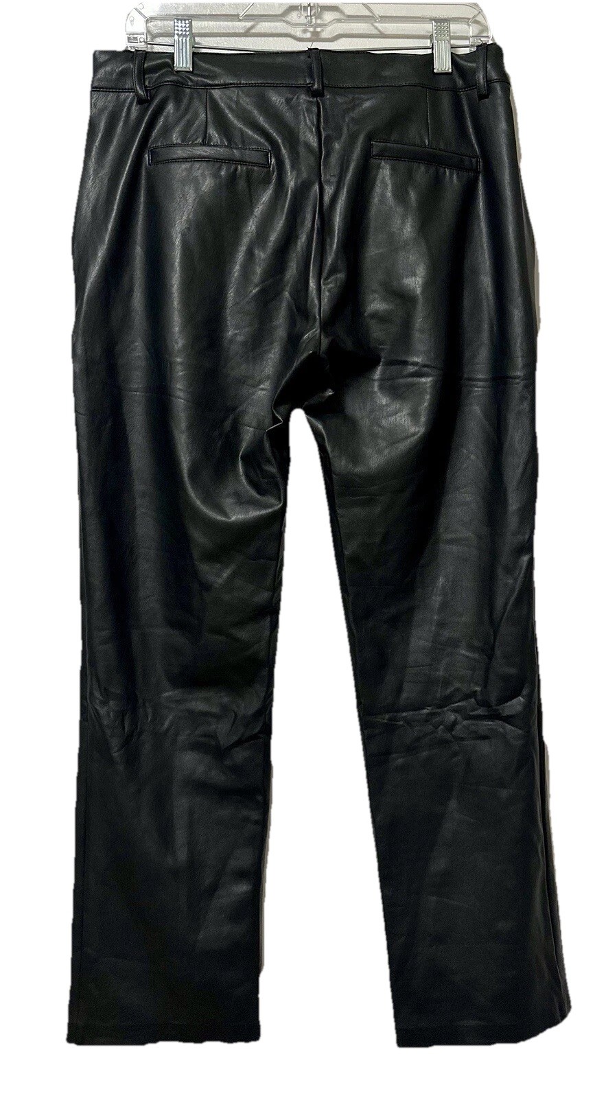 🖤 Shinestar Faux Leather Pants Black Wide Leg High Rise Large NWOT Chic New✨ image 4